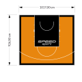 94M2/926X1017CM POMARAŃCZOWO-CZARNE BOISKO DO KOSZYKÓWKI SPEEDSPORT HEXA POWER PRO