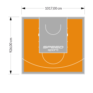 94M2/926X1017CM POMARAŃCZOWO-SZARE BOISKO DO KOSZYKÓWKI SPEEDSPORT HEXA POWER PRO