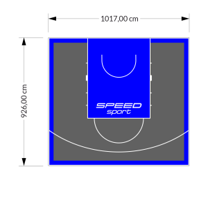 94M2/926X1017CM GRAFITOWO-NIEBIESKIE BOISKO DO KOSZYKÓWKI SPEEDSPORT HEXA POWER PRO