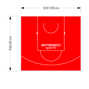 94M2/926X1017CM CZERWONE BOISKO DO KOSZYKÓWKI SPEEDSPORT HEXA POWER PRO