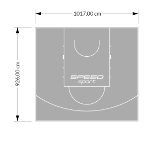 94M2/926X1017CM SZARE BOISKO DO KOSZYKÓWKI SPEEDSPORT HEXA POWER PRO