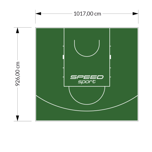 94M2/926X1017CM ZIELONE BOISKO DO KOSZYKÓWKI SPEEDSPORT HEXA POWER PRO