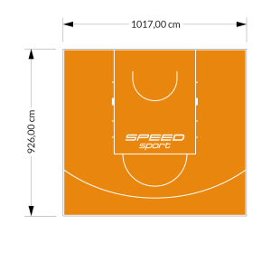 94M2/926X1017CM POMARAŃCZOWE BOISKO DO KOSZYKÓWKI SPEEDSPORT HEXA POWER PRO