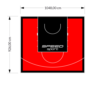 97M2/926X1048CM CZERWONO-CZARNE BOISKO DO KOSZYKÓWKI SPEEDSPORT HEXA POWER PRO