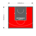 97M2/926X1048CM CZERWONO-GRAFITOWE BOISKO DO KOSZYKÓWKI SPEEDSPORT HEXA POWER PRO