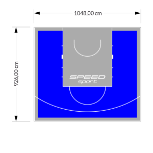97M2/926X1048CM NIEBIESKO-SZARE BOISKO DO KOSZYKÓWKI SPEEDSPORT HEXA POWER PRO