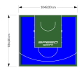 97M2/926X1048CM NIEBIESKO-ZIELONE BOISKO DO KOSZYKÓWKI SPEEDSPORT HEXA POWER PRO