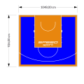 97M2/926X1048CM NIEBIESKO-POMARAŃCZOWE BOISKO DO KOSZYKÓWKI SPEEDSPORT HEXA POWER PRO