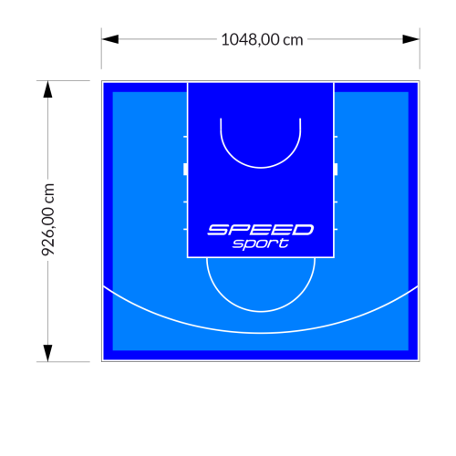 97M2/926X1048CM BŁĘKITNO-NIEBIESKIE BOISKO DO KOSZYKÓWKI SPEEDSPORT HEXA POWER PRO