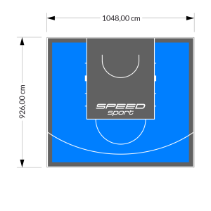 97M2/926X1048CM BŁĘKITNO-GRAFITOWE BOISKO DO KOSZYKÓWKI SPEEDSPORT HEXA POWER PRO