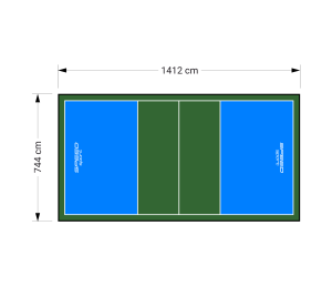 105M2/1412X744CM BŁĘKITNO-ZIELONE BOISKO DO SIATKÓWKI SPEEDSPORT HEXA POWER PRO