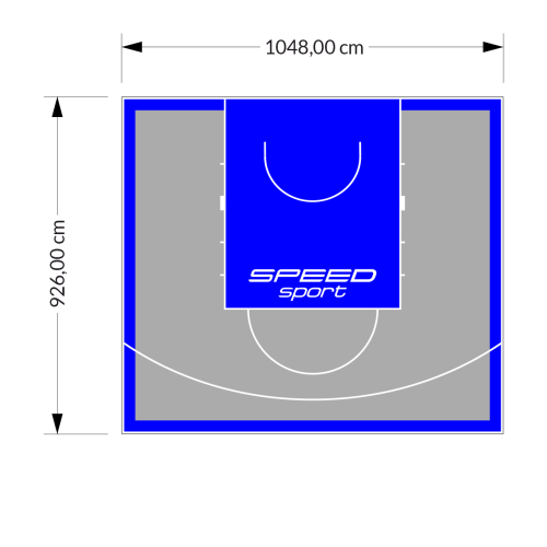97M2/926X1048CM SZARO-NIEBIESKIE BOISKO DO KOSZYKÓWKI SPEEDSPORT HEXA POWER PRO