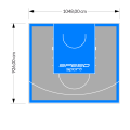 97M2/926X1048CM SZARO-BŁĘKITNE BOISKO DO KOSZYKÓWKI SPEEDSPORT HEXA POWER PRO