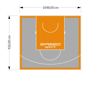 97M2/926X1048CM SZARO-POMARAŃCZOWE BOISKO DO KOSZYKÓWKI SPEEDSPORT HEXA POWER PRO