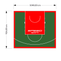 97M2/926X1048CM ZIELONO-CZERWONE BOISKO DO KOSZYKÓWKI SPEEDSPORT HEXA POWER PRO