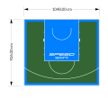 97M2/926X1048CM ZIELONO-BŁĘKITNE BOISKO DO KOSZYKÓWKI SPEEDSPORT HEXA POWER PRO