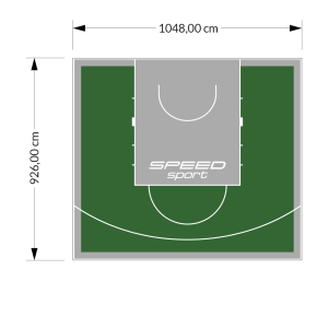 97M2/926X1048CM ZIELONO-SZARE BOISKO DO KOSZYKÓWKI SPEEDSPORT HEXA POWER PRO