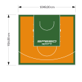 97M2/926X1048CM POMARAŃCZOWO-ZIELONE BOISKO DO KOSZYKÓWKI SPEEDSPORT HEXA POWER PRO