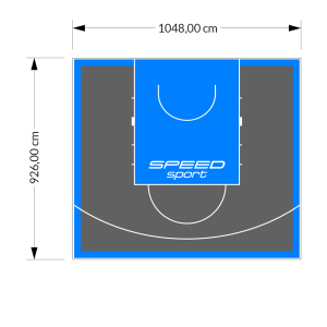 97M2/926X1048CM GRAFITOWO-BŁĘKITNE BOISKO DO KOSZYKÓWKI SPEEDSPORT HEXA POWER PRO