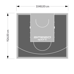 97M2/926X1048CM GRAFITOWO-SZARE BOISKO DO KOSZYKÓWKI SPEEDSPORT HEXA POWER PRO
