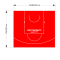 97M2/926X1048CM CZERWONE BOISKO DO KOSZYKÓWKI SPEEDSPORT HEXA POWER PRO
