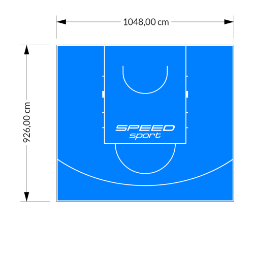 97M2/926X1048CM BŁĘKITNE BOISKO DO KOSZYKÓWKI SPEEDSPORT HEXA POWER PRO