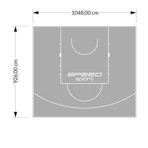 97M2/926X1048CM SZARE BOISKO DO KOSZYKÓWKI SPEEDSPORT HEXA POWER PRO