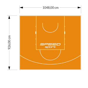 97M2/926X1048CM POMARAŃCZOWE BOISKO DO KOSZYKÓWKI SPEEDSPORT HEXA POWER PRO
