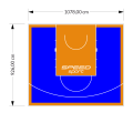 100M2/926X1078CM NIEBIESKO-POMARAŃCZOWE BOISKO DO KOSZYKÓWKI SPEEDSPORT HEXA POWER PRO