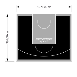 100M2/926X1078CM CZARNO-SZARE BOISKO DO KOSZYKÓWKI SPEEDSPORT HEXA POWER PRO