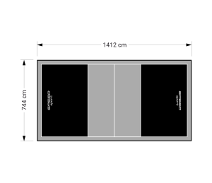 105M2/1412X744CM CZARNO-SZARE BOISKO DO SIATKÓWKI SPEEDSPORT HEXA POWER PRO