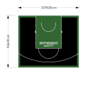 100M2/926X1078CM CZARNO-ZIELONE BOISKO DO KOSZYKÓWKI SPEEDSPORT HEXA POWER PRO
