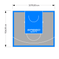 100M2/926X1078CM SZARO-BŁĘKITNE BOISKO DO KOSZYKÓWKI SPEEDSPORT HEXA POWER PRO