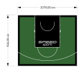 100M2/926X1078CM ZIELONO-CZARNE BOISKO DO KOSZYKÓWKI SPEEDSPORT HEXA POWER PRO