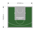 100M2/926X1078CM ZIELONO-SZARE BOISKO DO KOSZYKÓWKI SPEEDSPORT HEXA POWER PRO