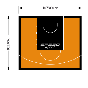 100M2/926X1078CM POMARAŃCZOWO-CZARNE BOISKO DO KOSZYKÓWKI SPEEDSPORT HEXA POWER PRO