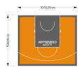100M2/926X1078CM POMARAŃCZOWO-GRAFITOWE BOISKO DO KOSZYKÓWKI SPEEDSPORT HEXA POWER PRO