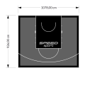 100M2/926X1078CM GRAFITOWO-CZARNE BOISKO DO KOSZYKÓWKI SPEEDSPORT HEXA POWER PRO