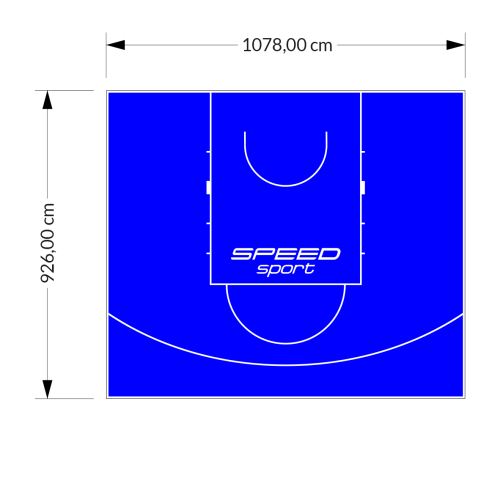 100M2/926X1078CM NIEBIESKIE BOISKO DO KOSZYKÓWKI SPEEDSPORT HEXA POWER PRO