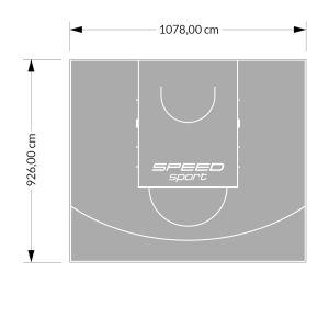 100M2/926X1078CM SZARE BOISKO DO KOSZYKÓWKI SPEEDSPORT HEXA POWER PRO
