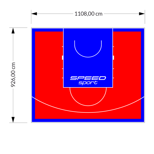 103M2/926X1108CM CZERWONO-NIEBIESKIE BOISKO DO KOSZYKÓWKI SPEEDSPORT HEXA POWER PRO