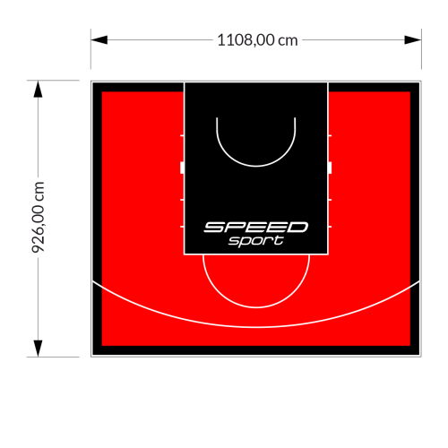 103M2/926X1108CM CZERWONO-CZARNE BOISKO DO KOSZYKÓWKI SPEEDSPORT HEXA POWER PRO