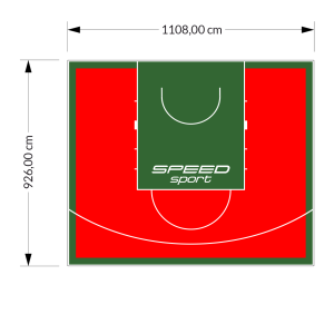 103M2/926X1108CM CZERWONO-ZIELONE BOISKO DO KOSZYKÓWKI SPEEDSPORT HEXA POWER PRO