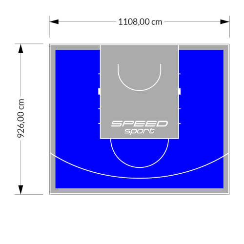 103M2/926X1108CM NIEBIESKO-SZARE BOISKO DO KOSZYKÓWKI SPEEDSPORT HEXA POWER PRO
