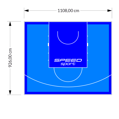 103M2/926X1108CM BŁĘKITNO-NIEBIESKIE BOISKO DO KOSZYKÓWKI SPEEDSPORT HEXA POWER PRO