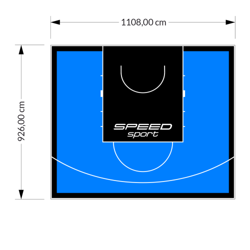 103M2/926X1108CM BŁĘKITNO-CZARNE BOISKO DO KOSZYKÓWKI SPEEDSPORT HEXA POWER PRO