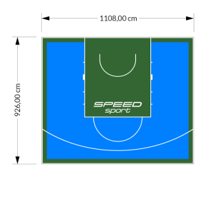 103M2/926X1108CM BŁĘKITNO-ZIELONE BOISKO DO KOSZYKÓWKI SPEEDSPORT HEXA POWER PRO