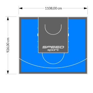 103M2/926X1108CM BŁĘKITNO-GRAFITOWE BOISKO DO KOSZYKÓWKI SPEEDSPORT HEXA POWER PRO