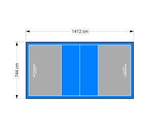 105M2/1412X744CM SZARO-BŁĘKITNE BOISKO DO SIATKÓWKI SPEEDSPORT HEXA POWER PRO