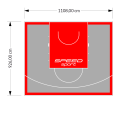 103M2/926X1108CM SZARO-CZERWONE BOISKO DO KOSZYKÓWKI SPEEDSPORT HEXA POWER PRO